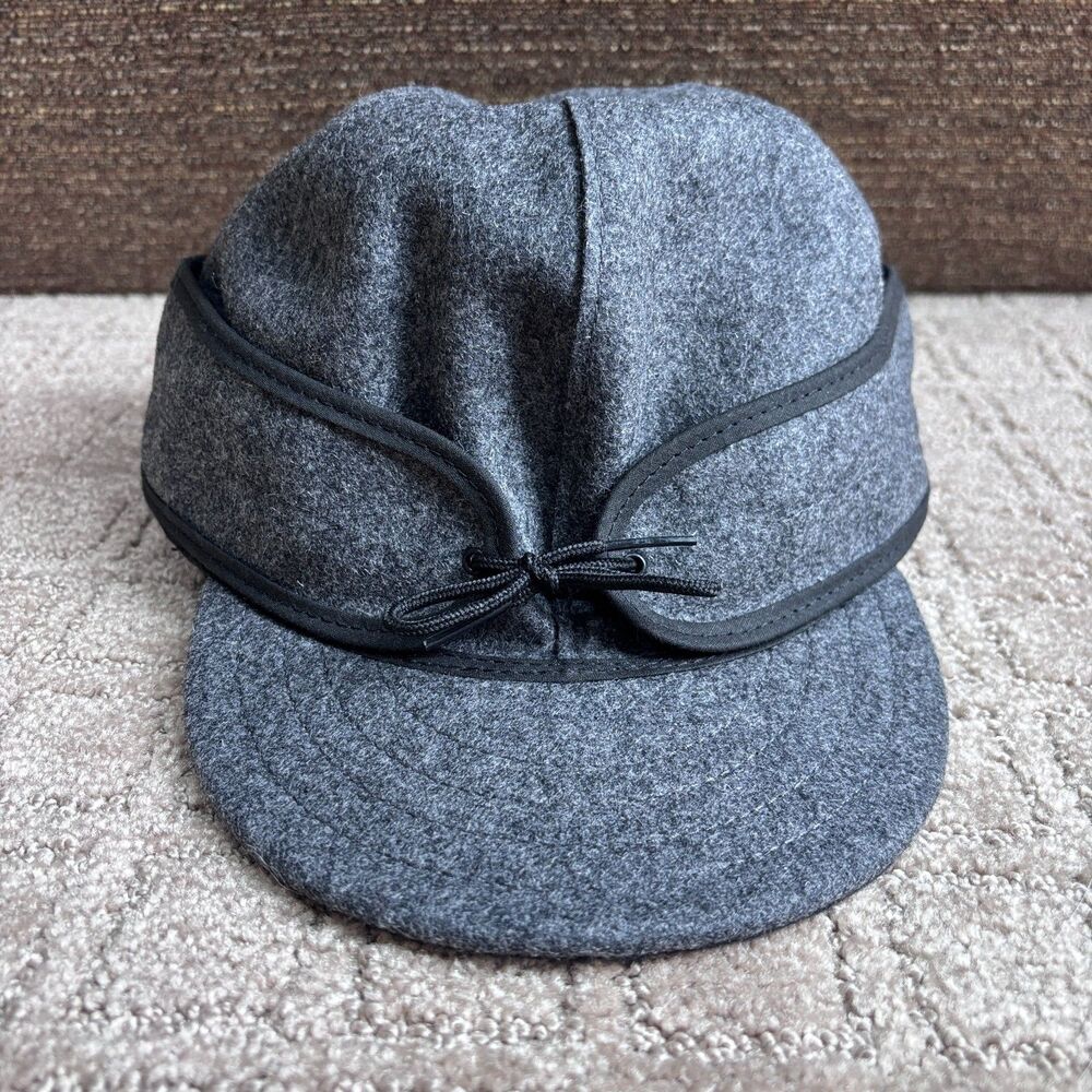 Stormy Kromer 1903 Wool Blend Hat Gray Ear Flap Cap Size 7 1/2 Winter Warm